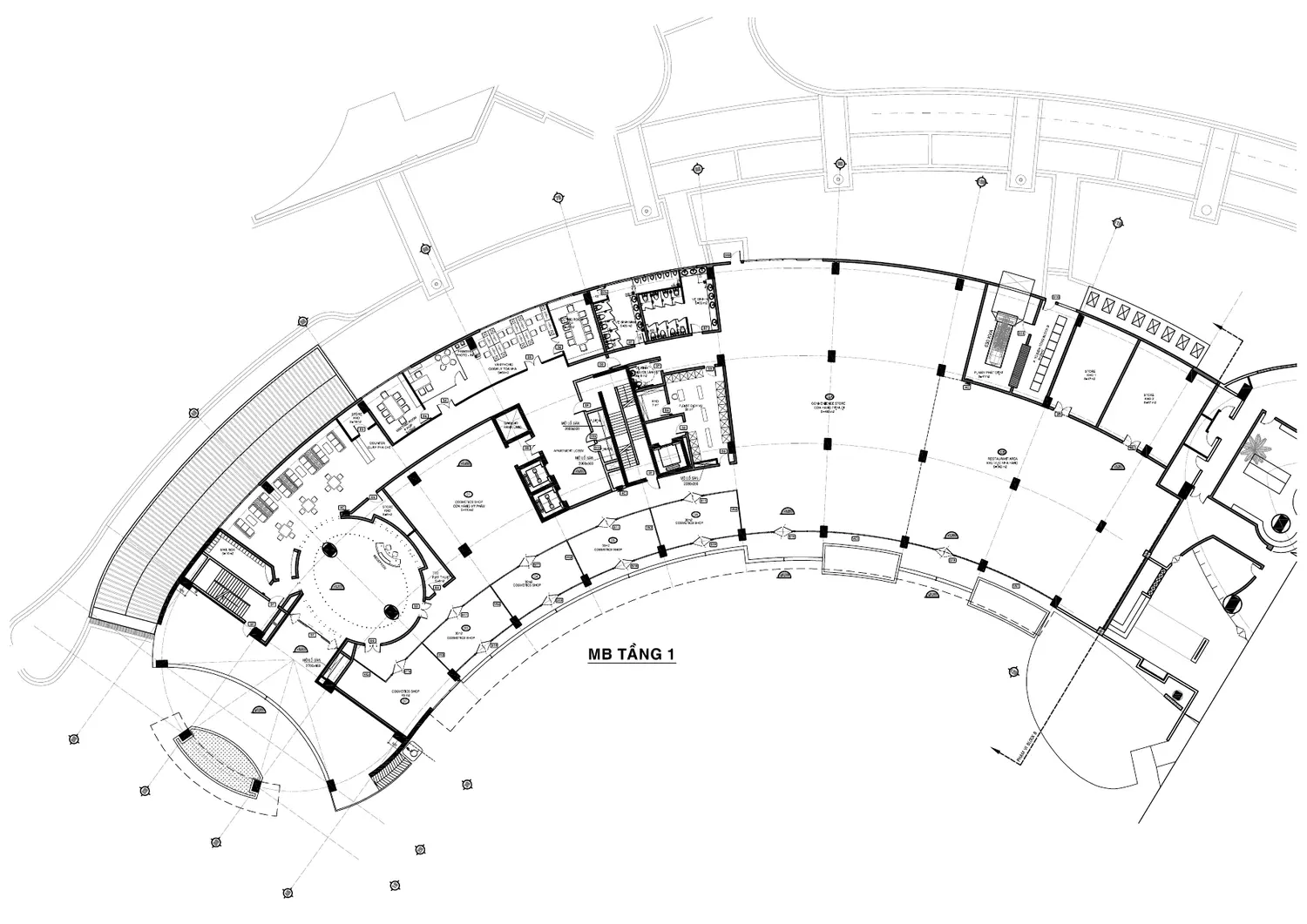 Mặt bằng tầng 1 - Landmark Vũng Tàu DIC Star