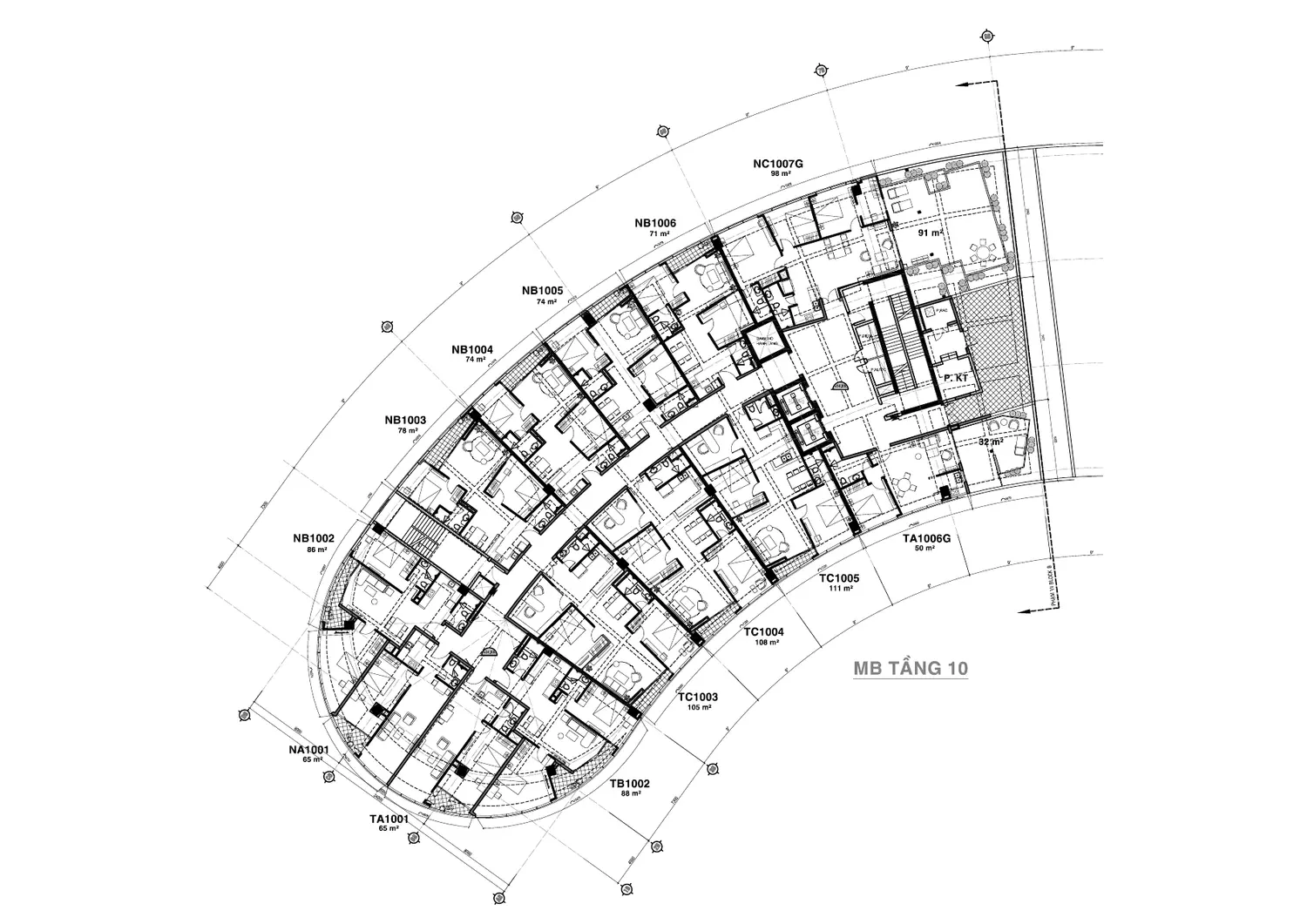 Mặt bằng tầng 10 - Landmark Vũng Tàu DIC Star