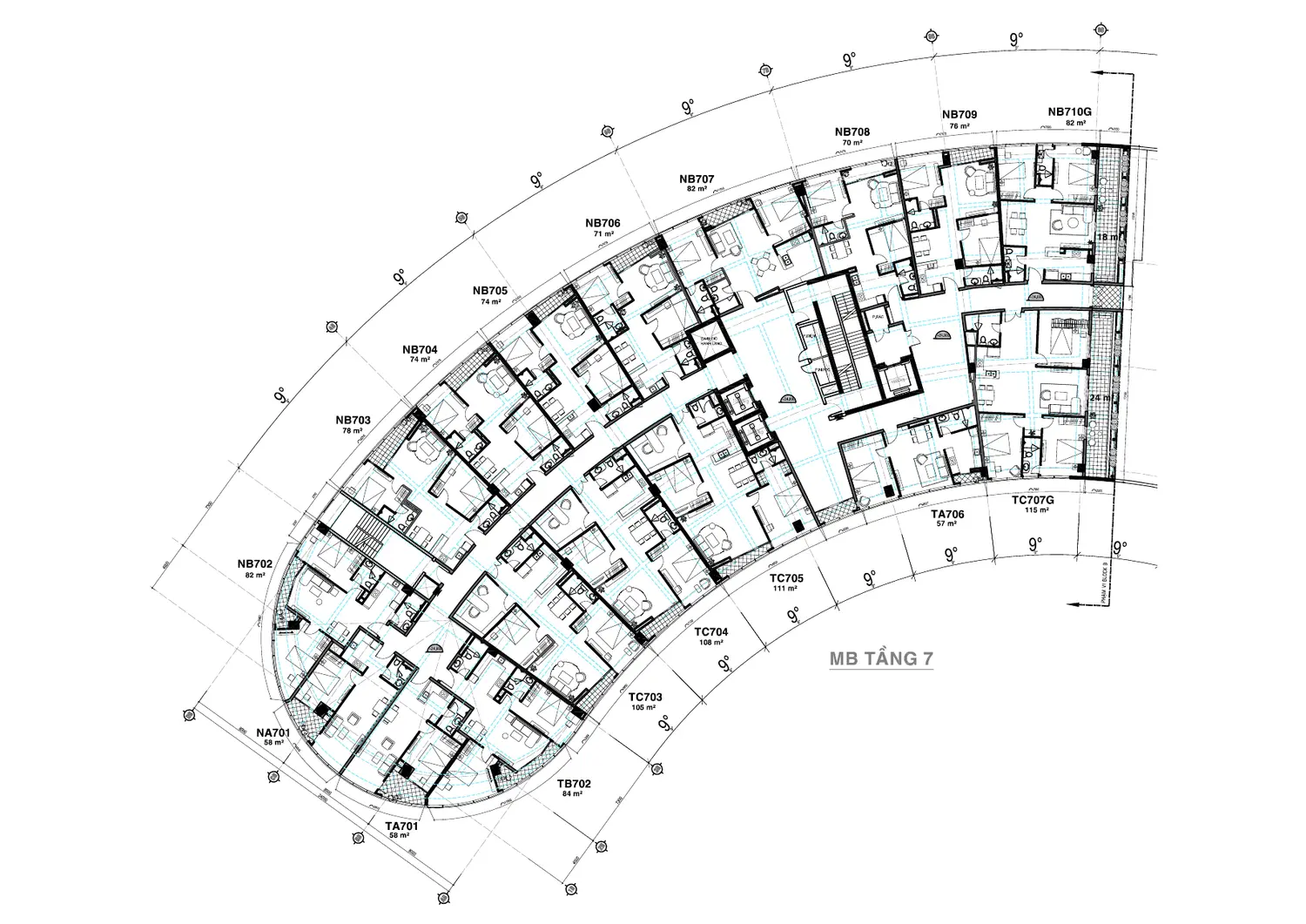 Mặt bằng tầng 7 - Landmark Vũng Tàu DIC Star