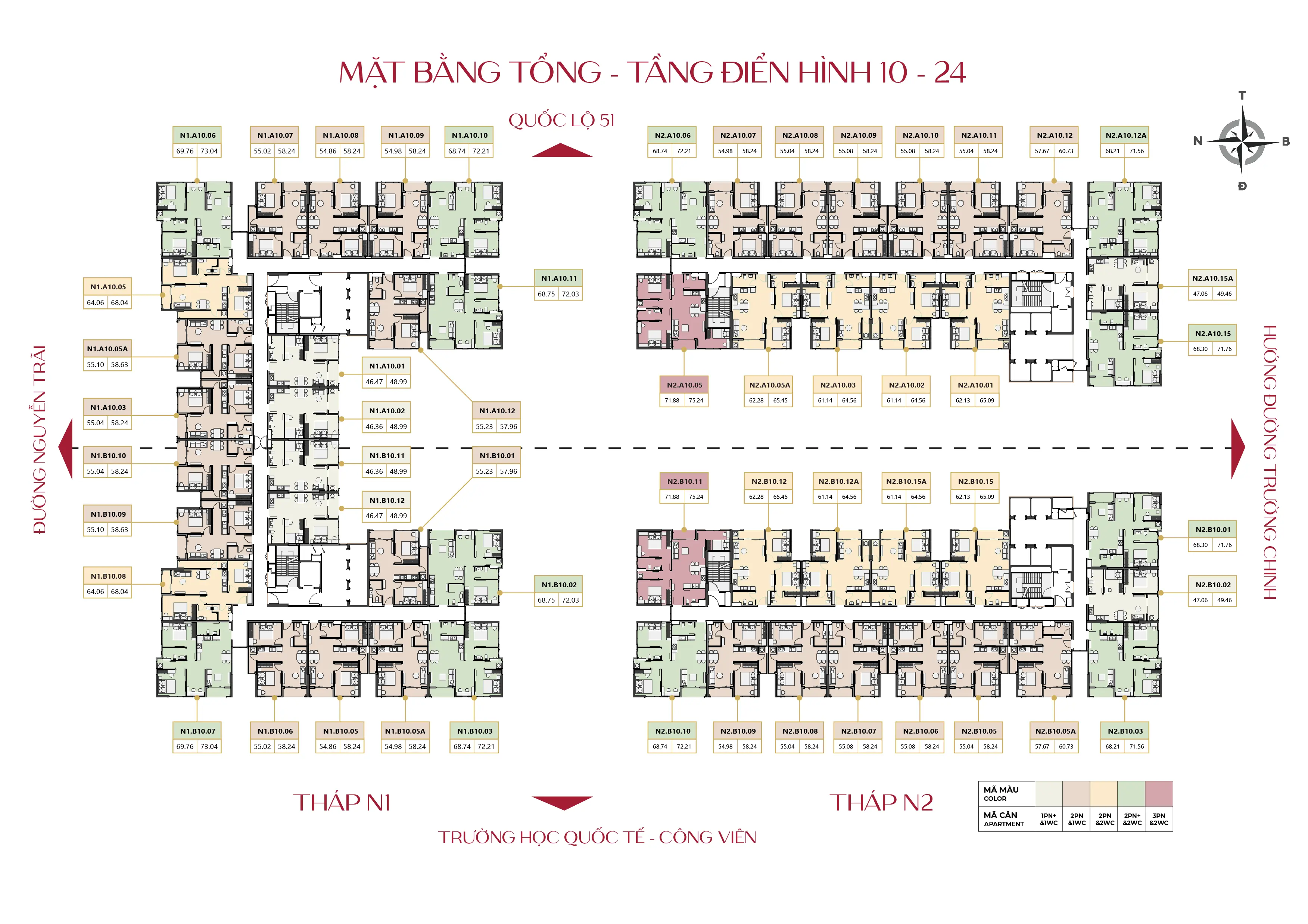 Mặt bằng tầng 10–24 - Maison Grand Phú Mỹ