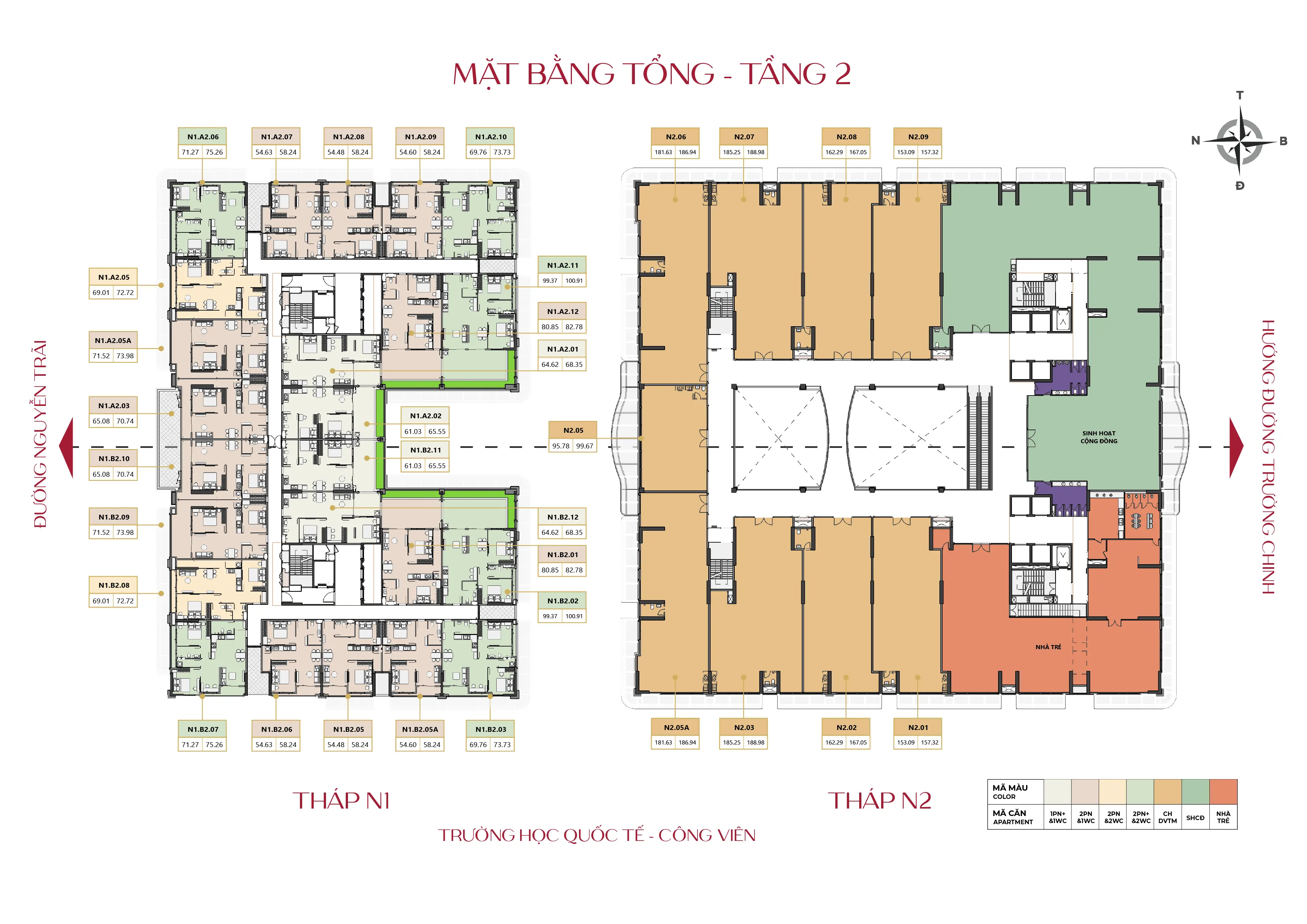 Mặt bằng tầng 2 - Maison Grand Phú Mỹ