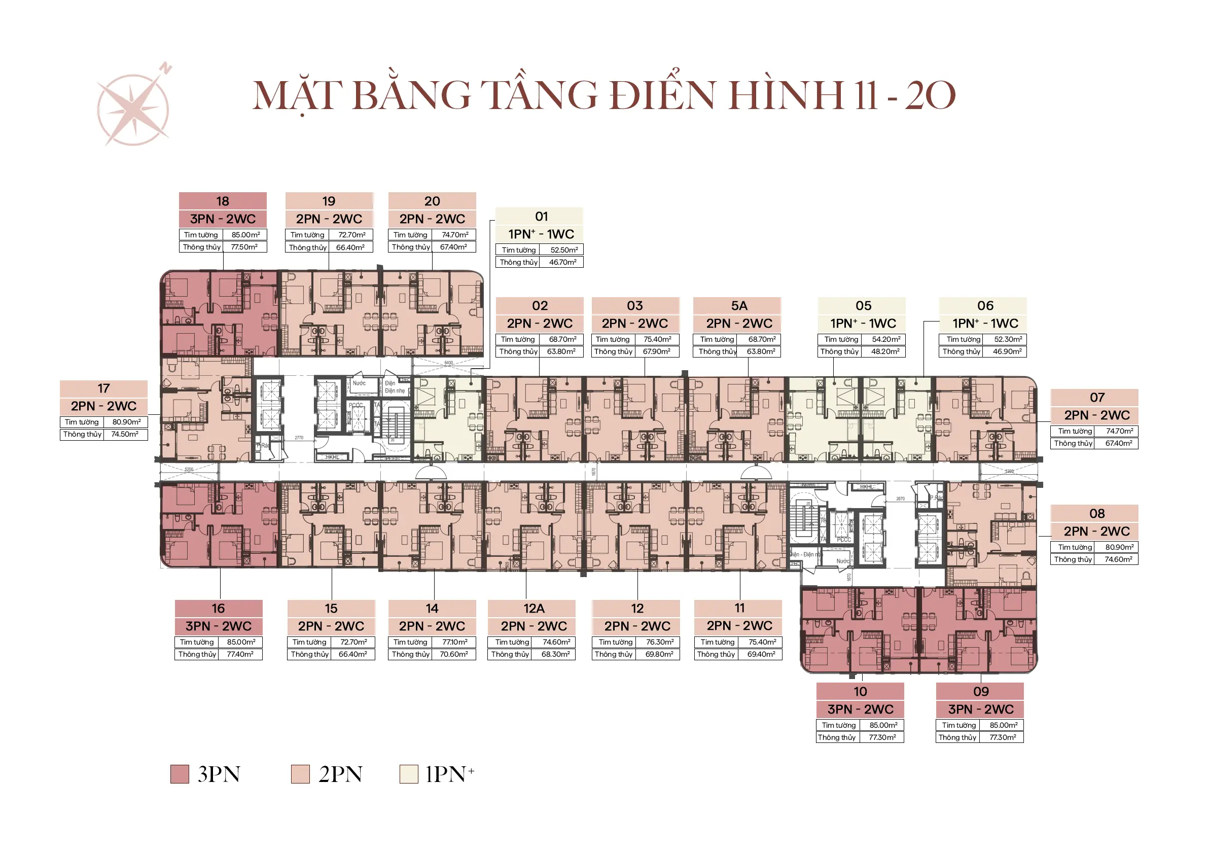 Mặt bằng tầng 11–20 - The Collection 688