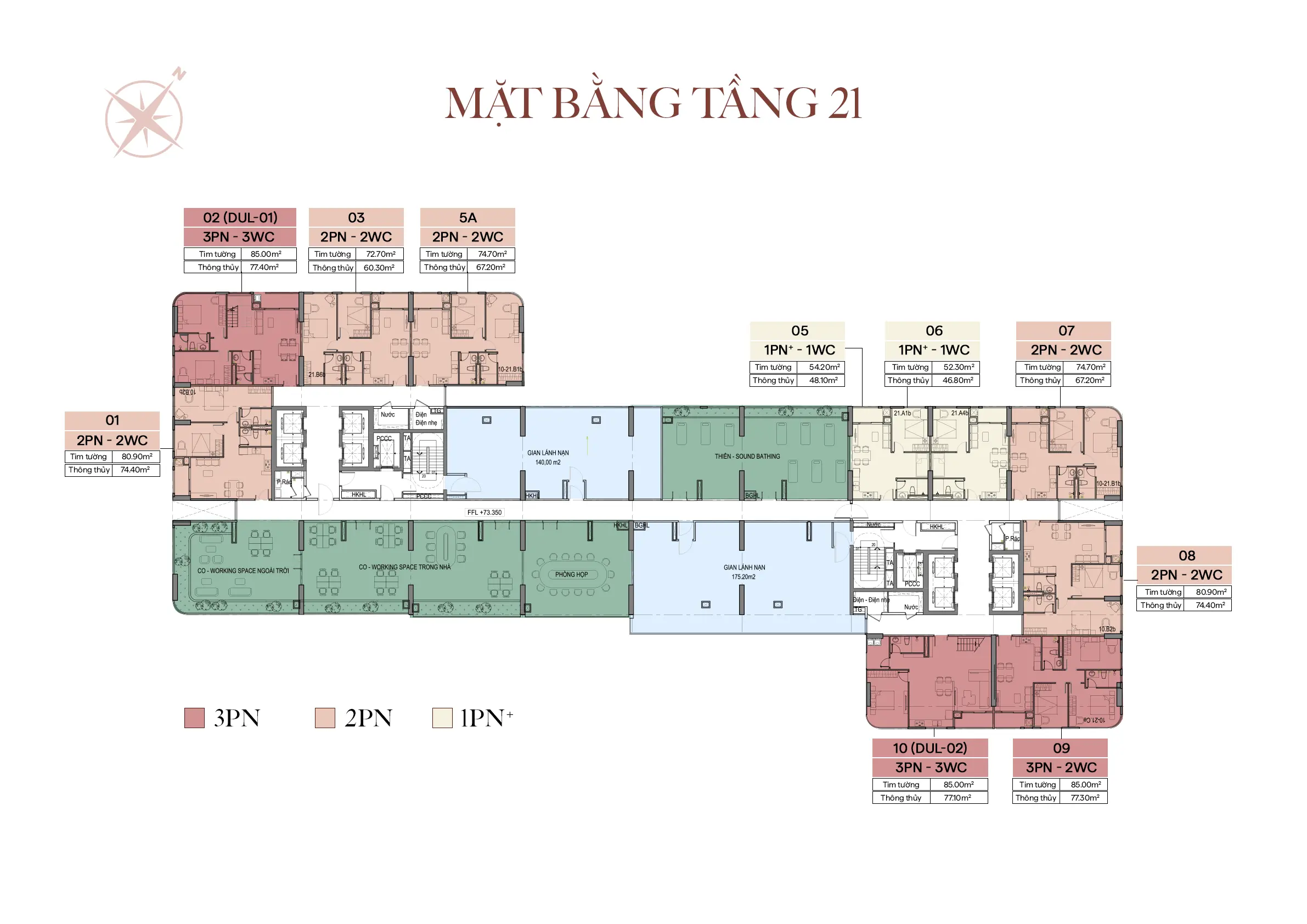 Mặt bằng tầng 21 - The Collection 688